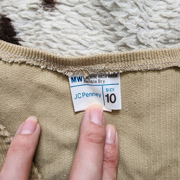 "JCPENNEY" WOMEN'S 80'S/90'S CROPPED MINI CORDUROY VEST - TAN - Picture 5 of 5